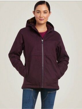 Ariat Womens ReBar DuraCanvas Insulated Jacket NWT Hooded Workwear Coat Size XL